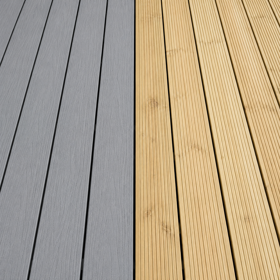 Timber and composite decking installation project for outdoor garden spaces
