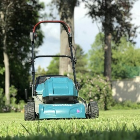 Professional gardener maintaining lawns and outdoor garden spaces