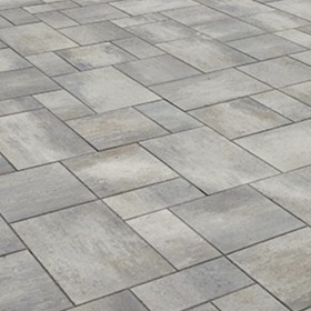 Patio and paving garden project with modern outdoor slab installation
